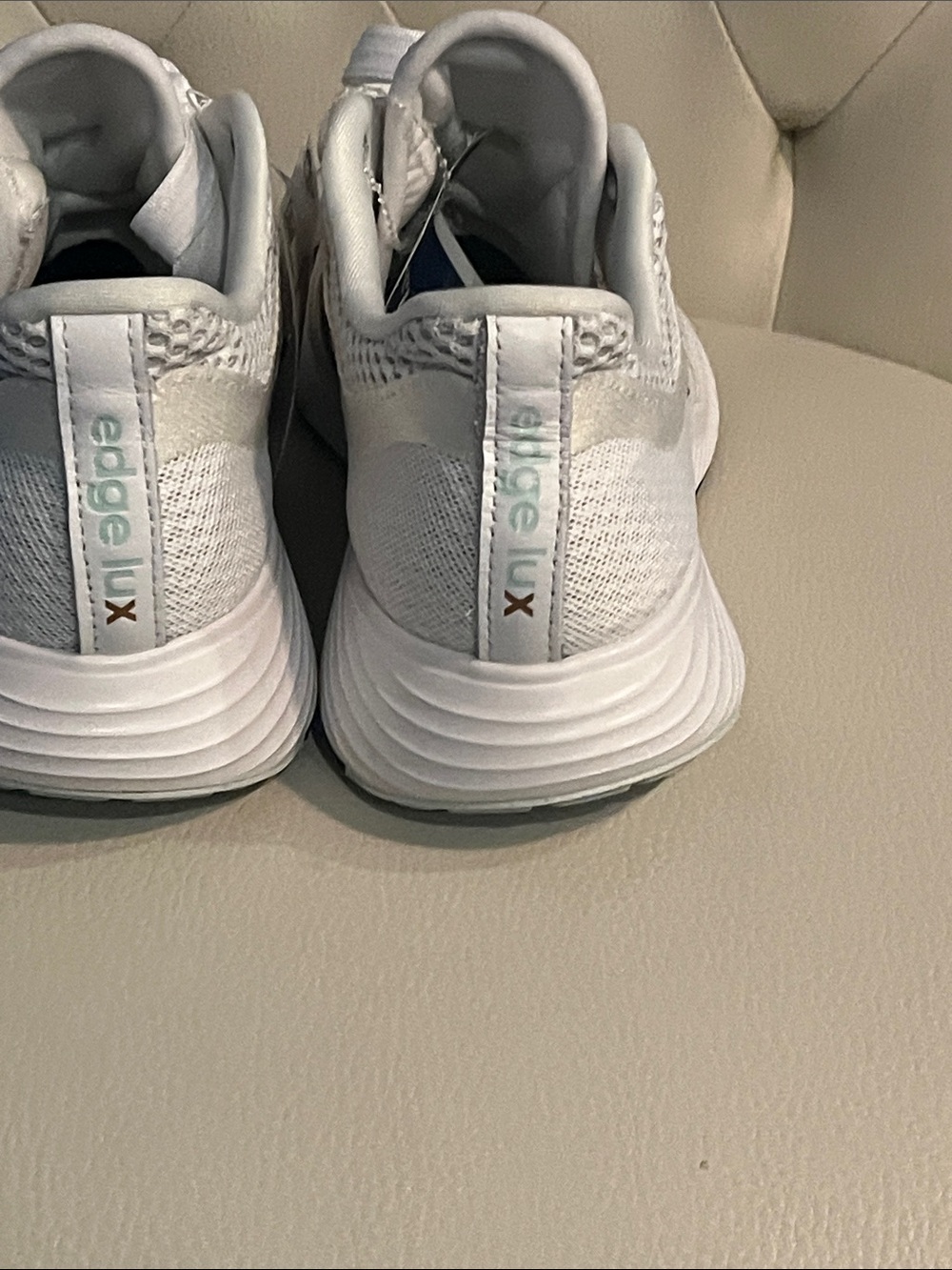 Adidas White Mesh Running Sneakers with Rose Gold Stripes Eye Catching - Picture 6 of 10